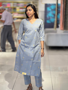 Thread Weaving Cotton Blend Kurta Set | MSN119