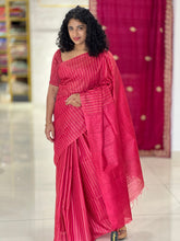 Stripe Patterned Bhagalpuri Linen Saree | DLS320