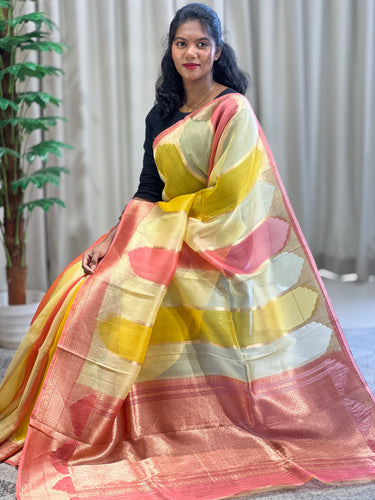 Banarasi Weaved Border  Silk Organza Saree | JCL658