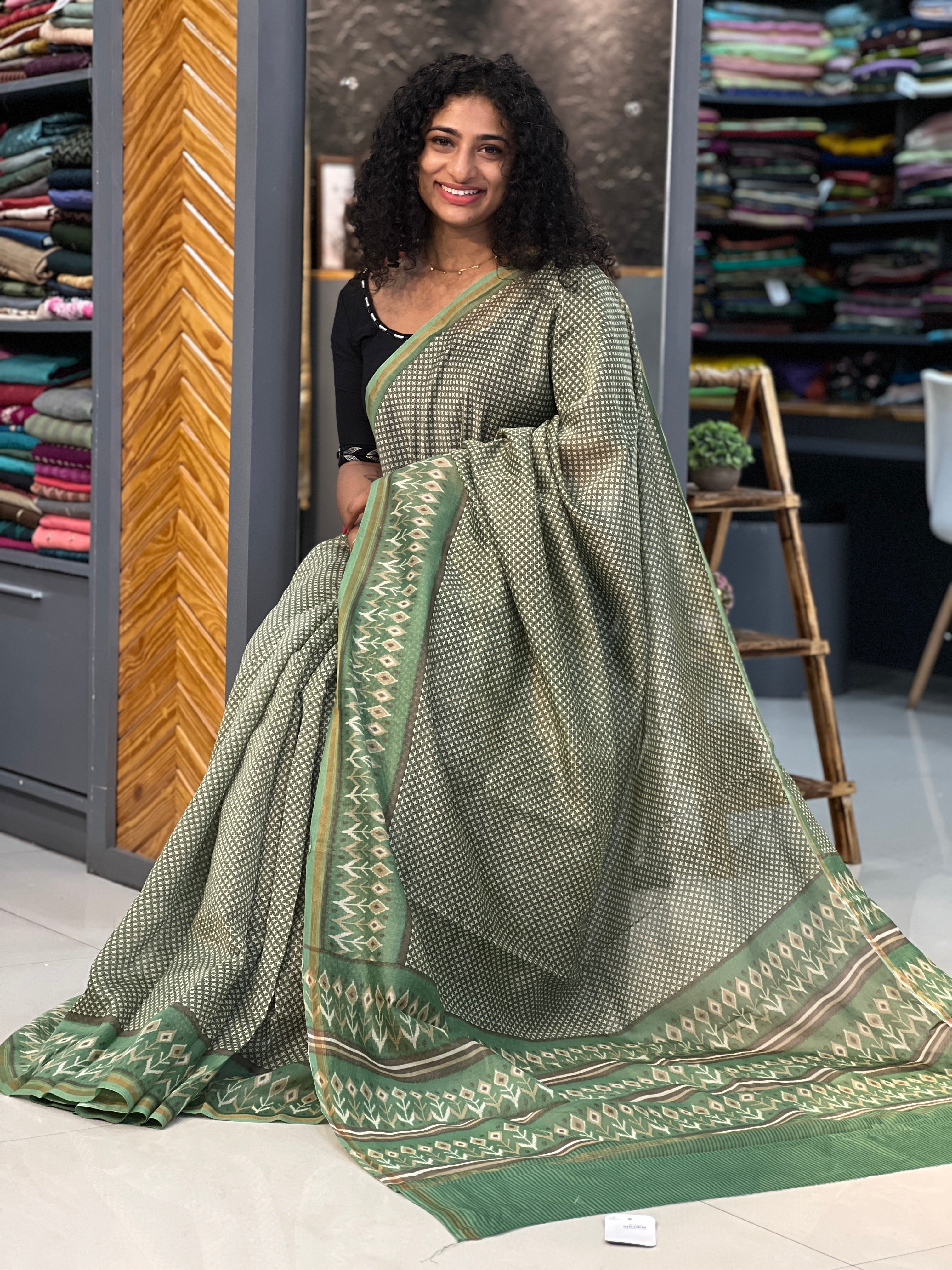 Screen Printed Chanderi Saree | RGD186