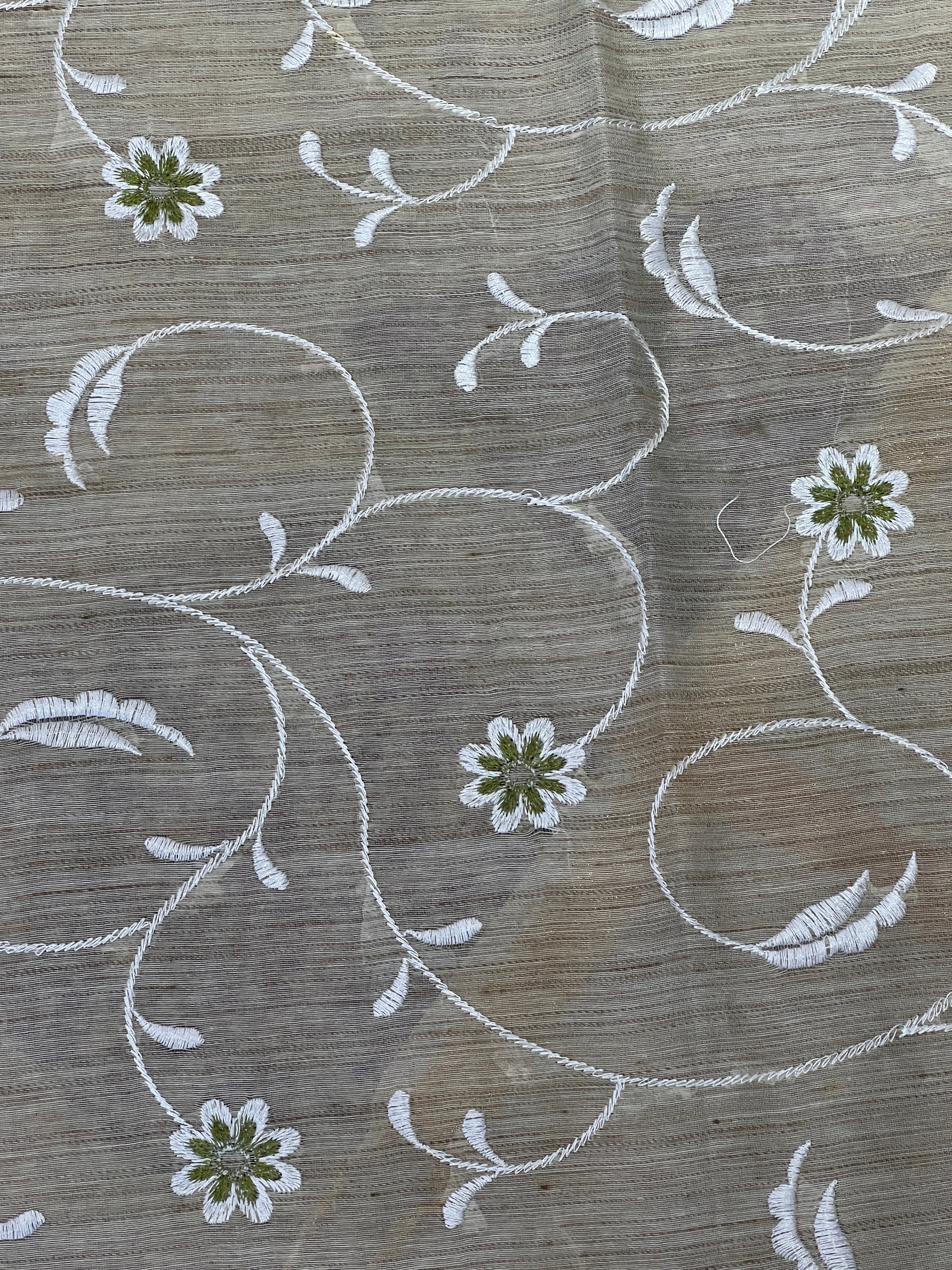 Basbara Silk Saree With Floral Thread Embroidery | US237