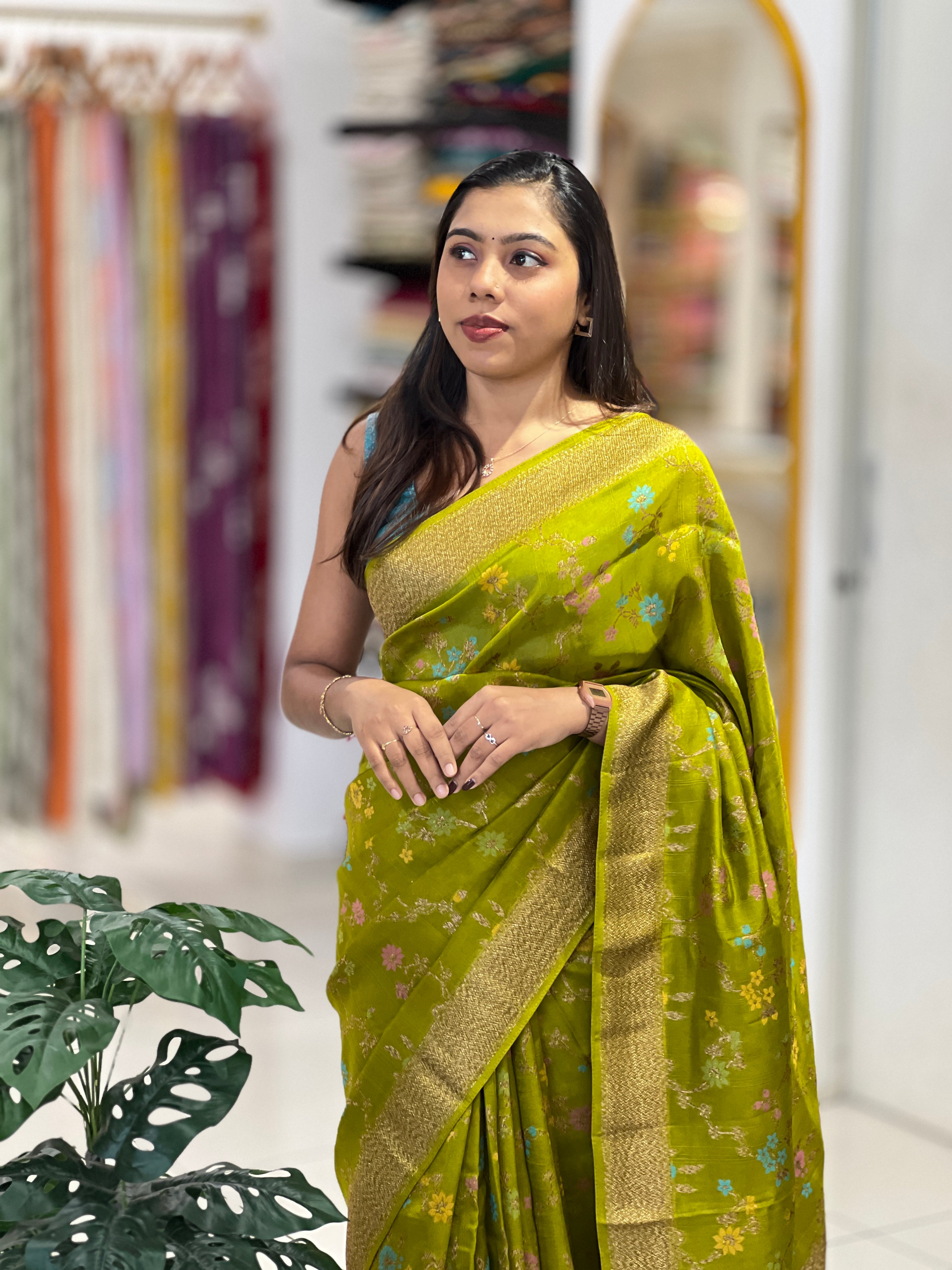 Meenakari Patterned Semi Tussar Saree | YNG1226