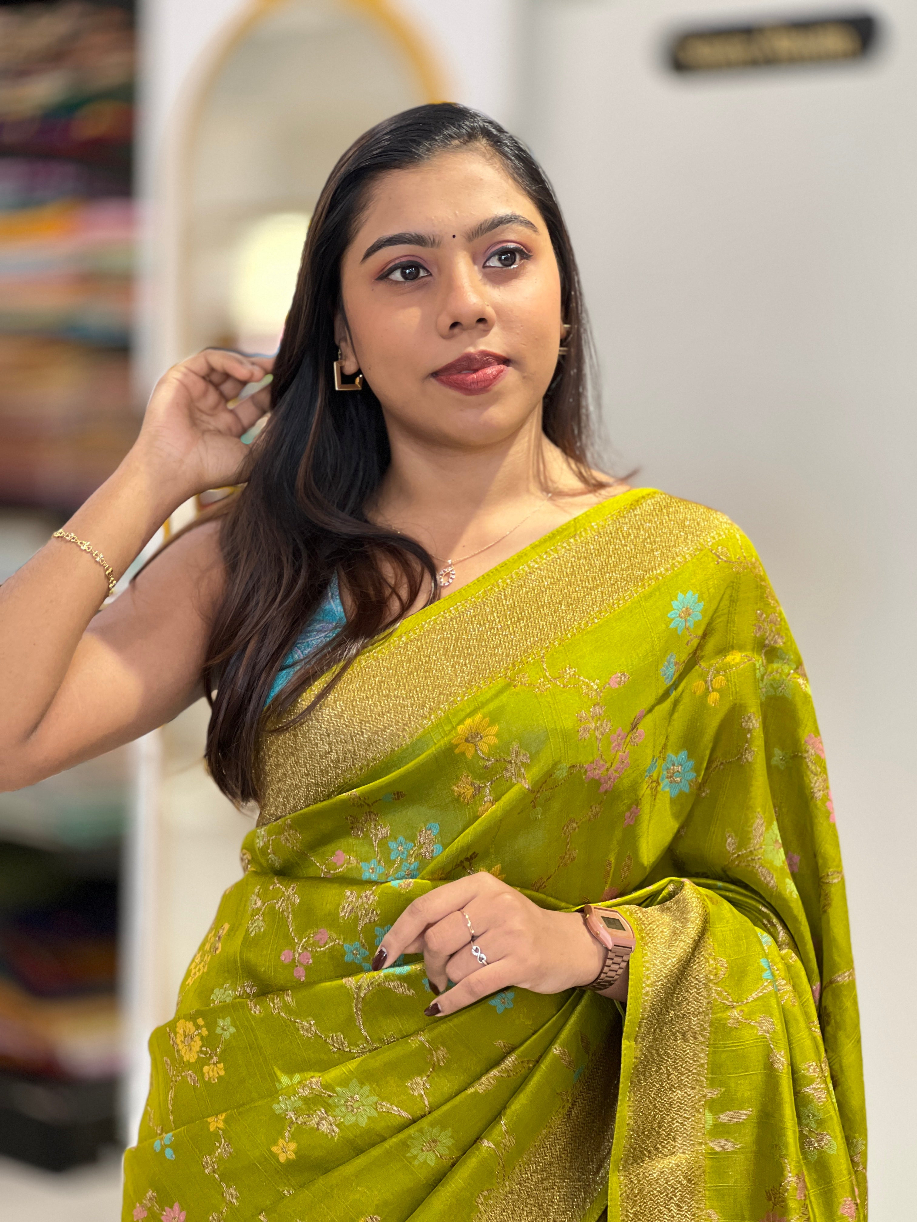 Meenakari Patterned Semi Tussar Saree | YNG1226