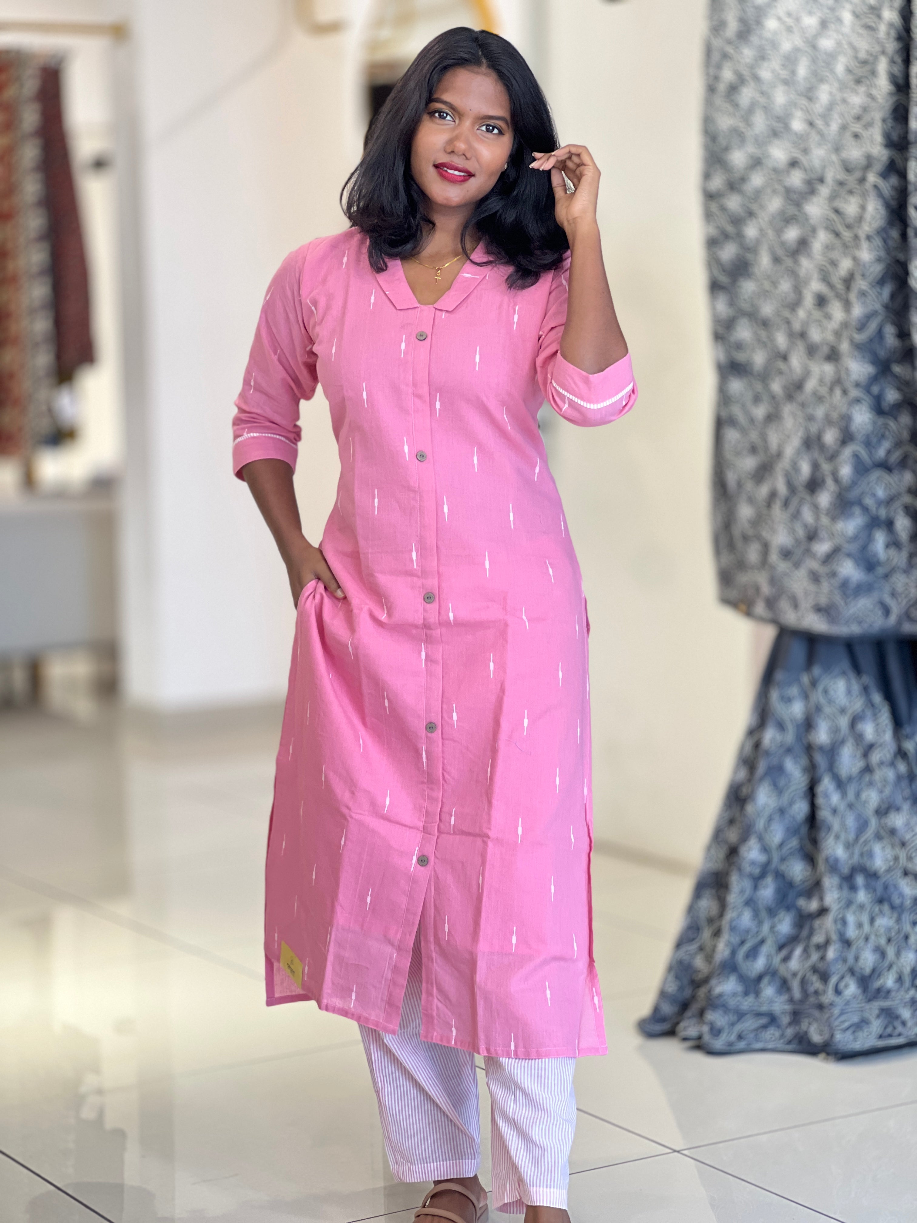 Thread Weaving Cotton Kurta Set | MSN110