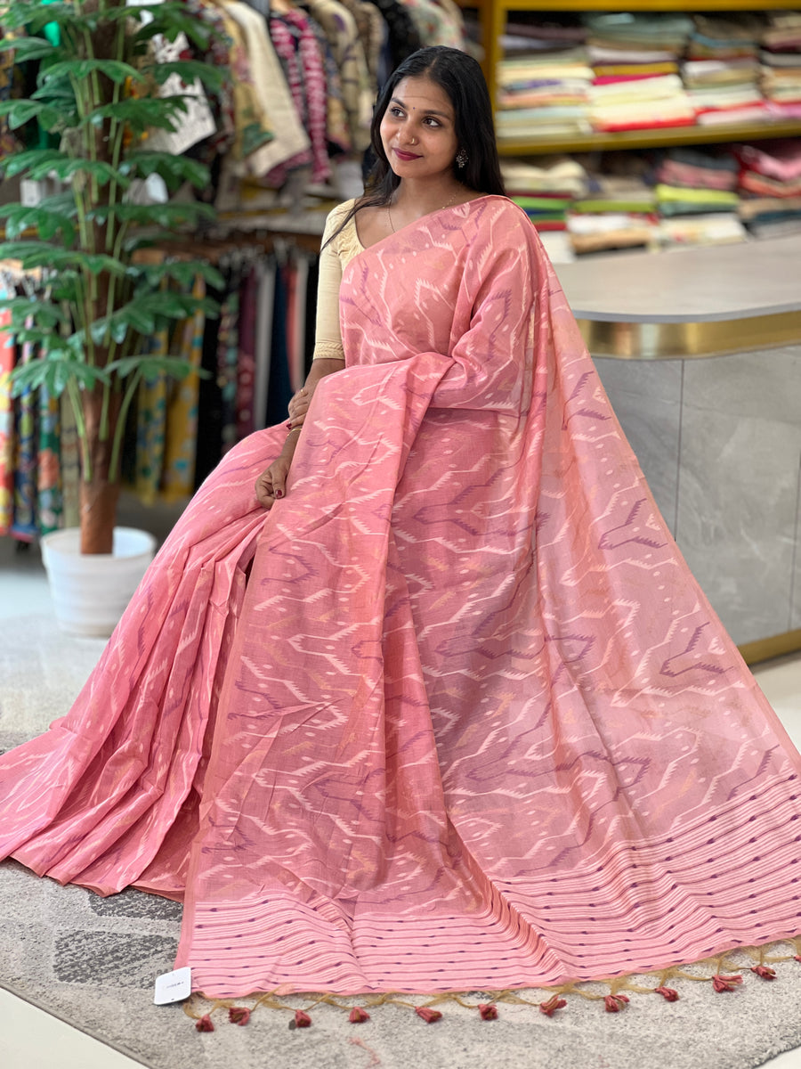Jamdani Weaving Pattern Cotton Saree| KSD236
