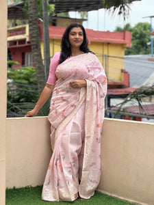 Multi Colour  Embroidery Silky Kota Saree | BLD284