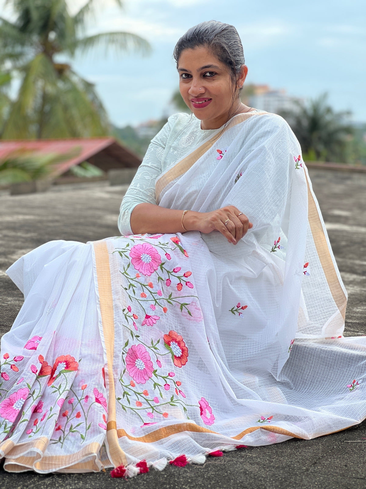 Computerised Embroidery Silky Kota Saree | NHH164
