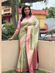 Floral Weaving Motif Semi Silk Saree | LP127