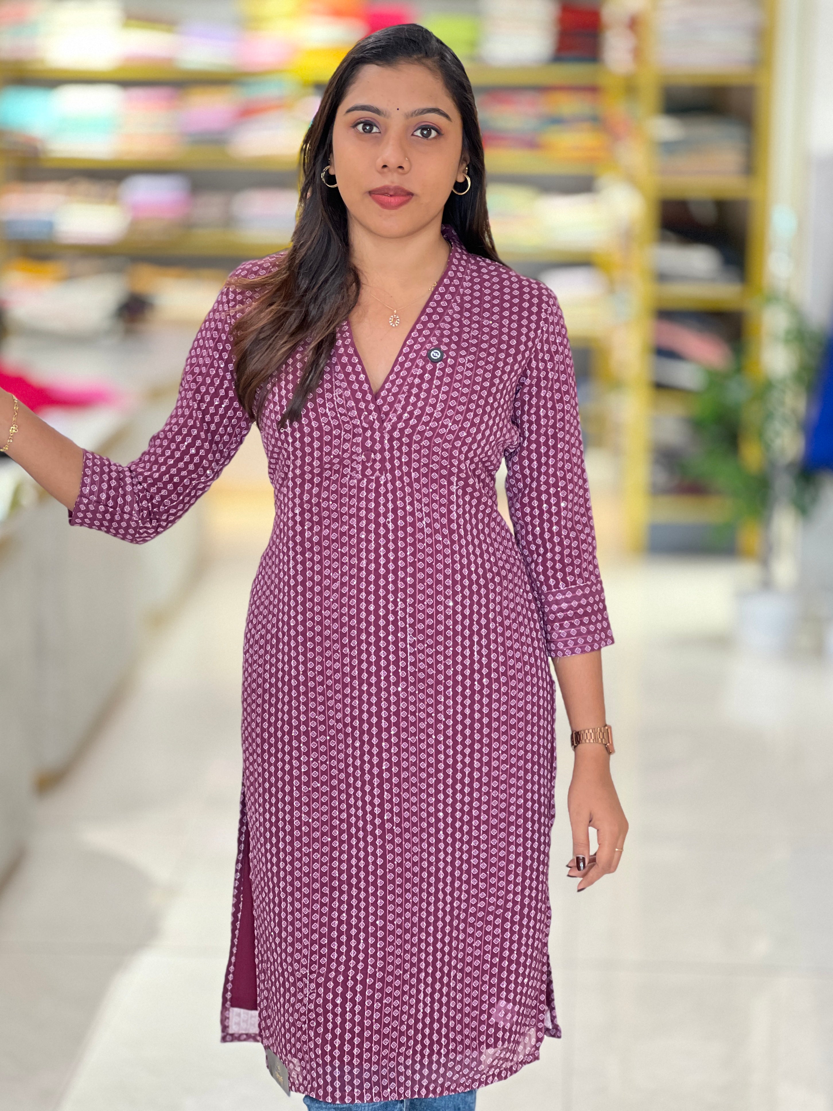 Printed Georgette Kurta | DNT277