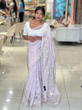 Beads & Sequins Embroidered Pure Organza Saree | AHD1909