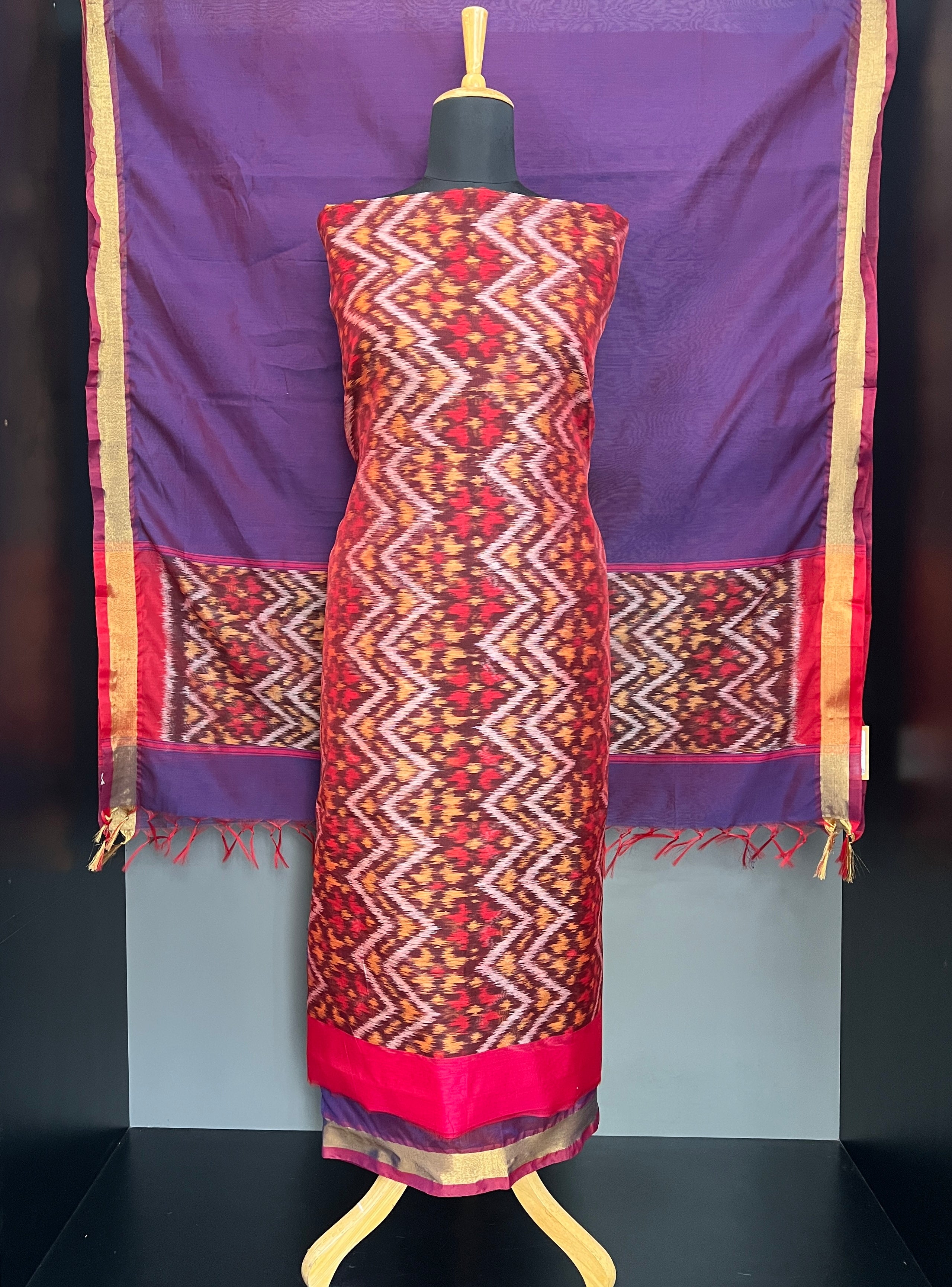 Single Ikat Printed Cotton Silk Salwar Set | PST141