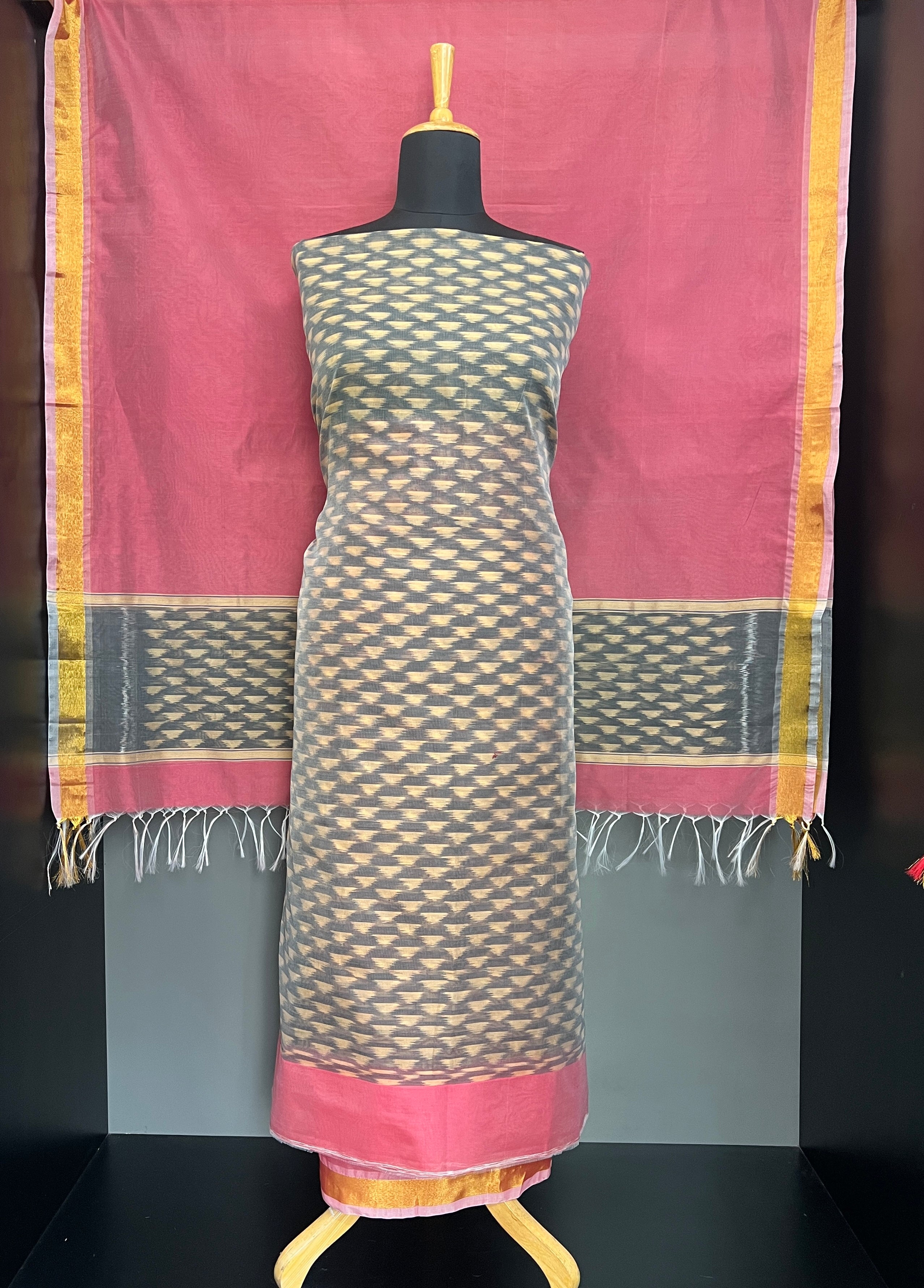 Single Ikat Printed Cotton Silk Salwar Set | PST145
