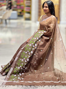 Kota Saree With Floral Thread Embroidery Detailing | NHH387