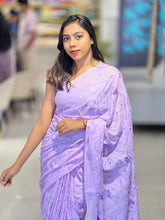 Floral Machine Embroidery Detailed Cotton Saree | VDA297