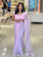 Beads & Sequins Embroidery Detailed Pure Organza Saree | AHD1908