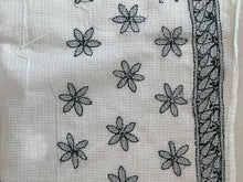 Chikankari Embroidered Check Kota Saree | TOT152