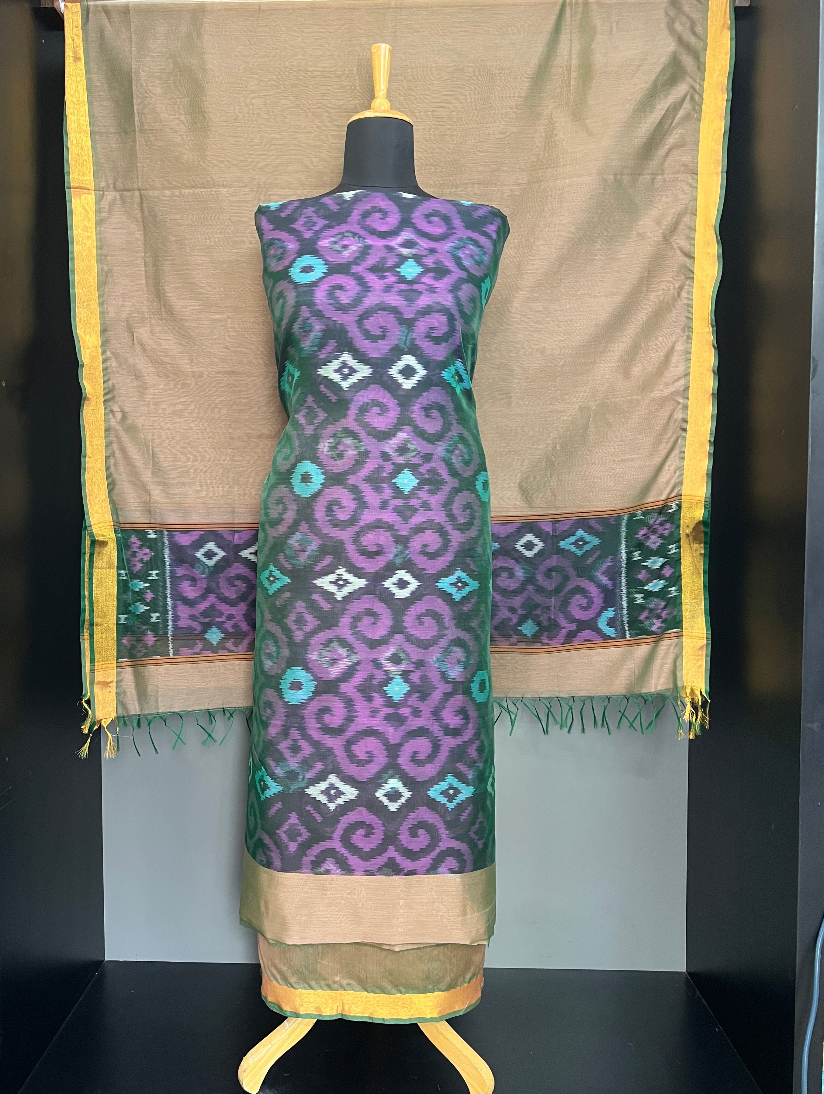 Single Ikat Printed Cotton Silk Salwar Set | PST140