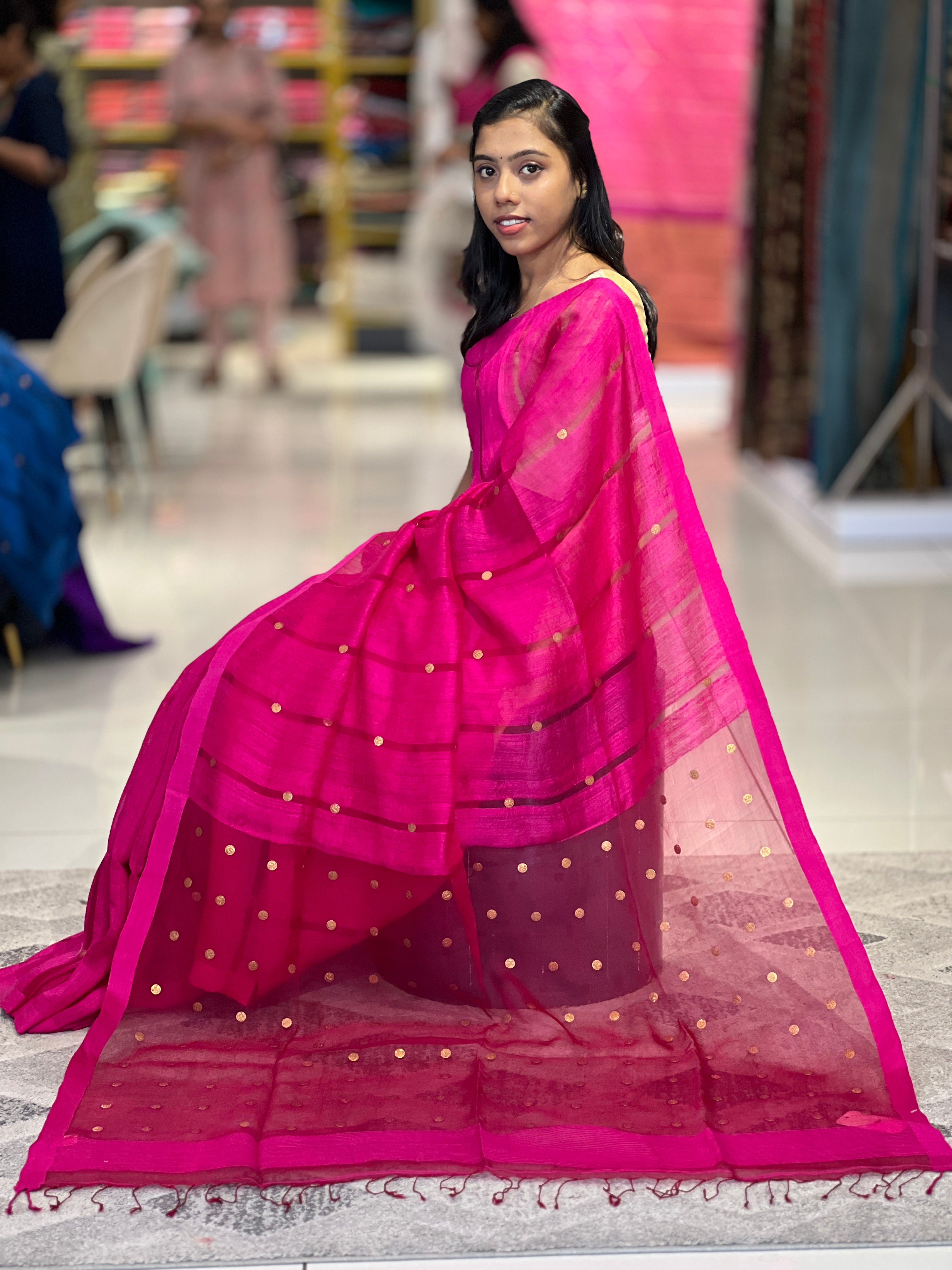 Coin Weaving Matka Silk Saree | RGD633