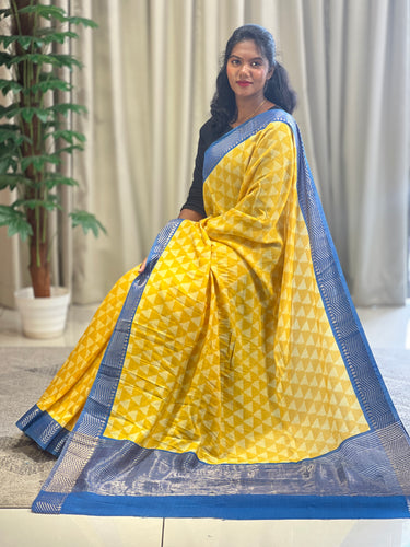 Geometric Weaving Patterned Chanderi Saree | ARS243
