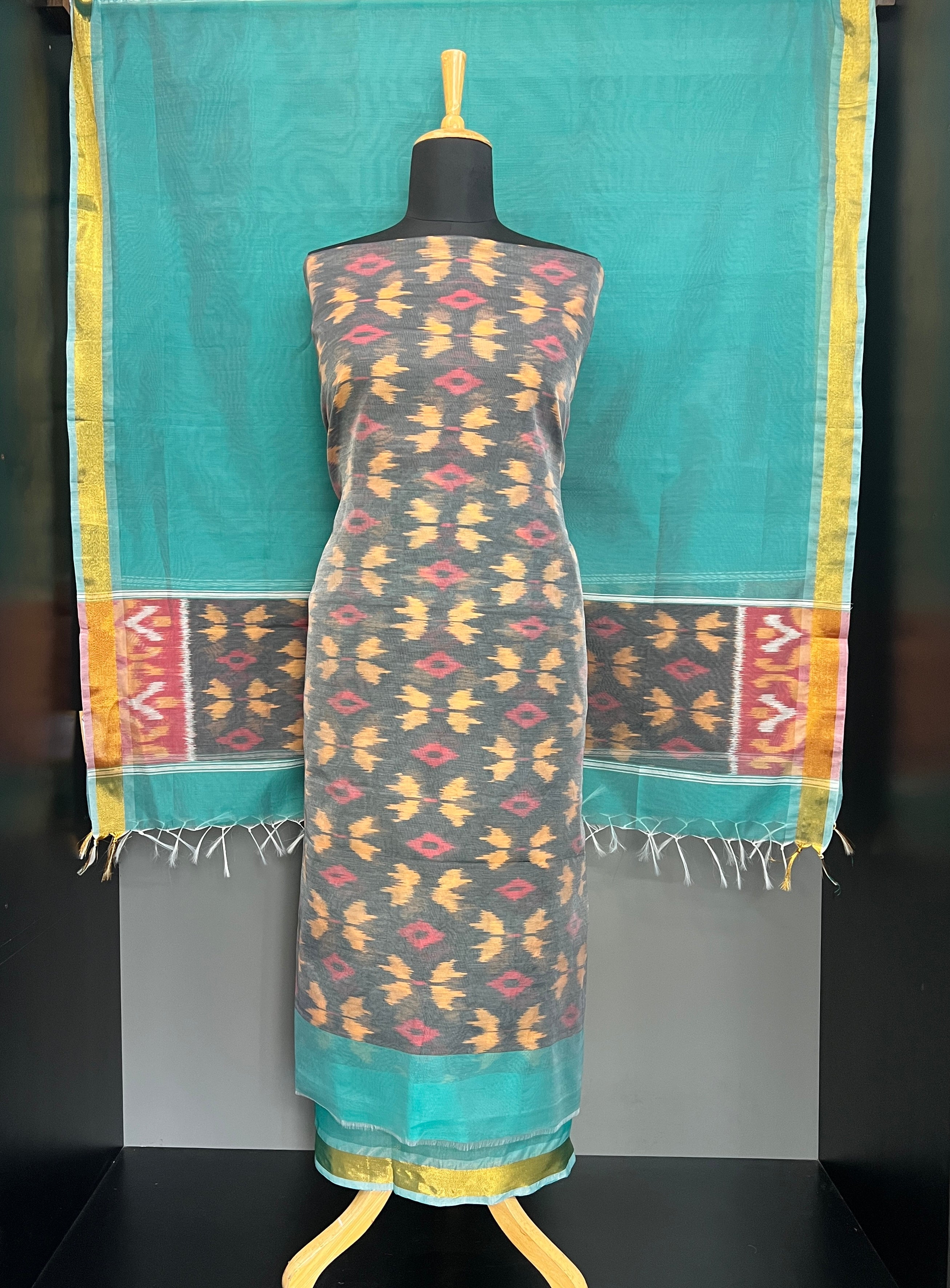 Single Ikat Printed Cotton Silk Salwar Set | PST142
