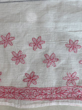 Chikankari Embroidered Check Kota Saree | TOT155