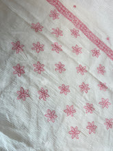 Chikankari Embroidered Check Kota Saree | TOT155