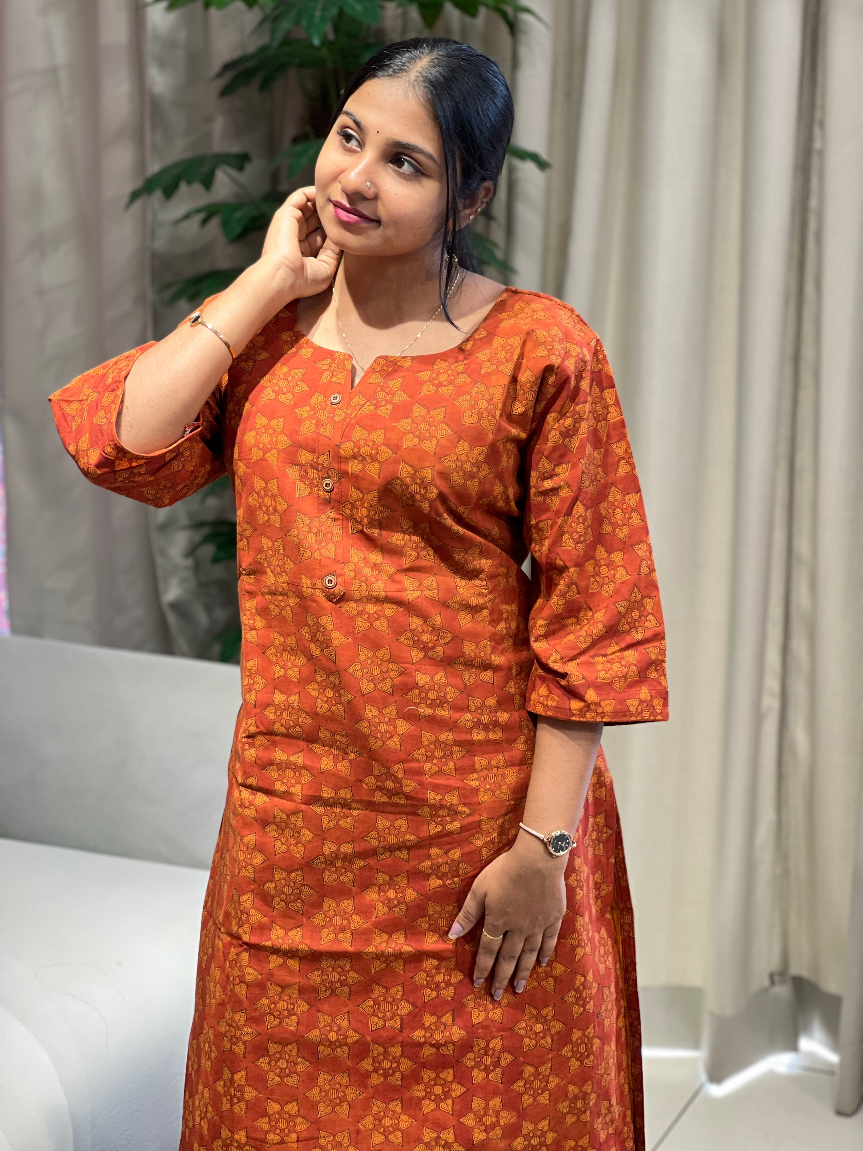 Printed Cotton Kurta | RMLA191