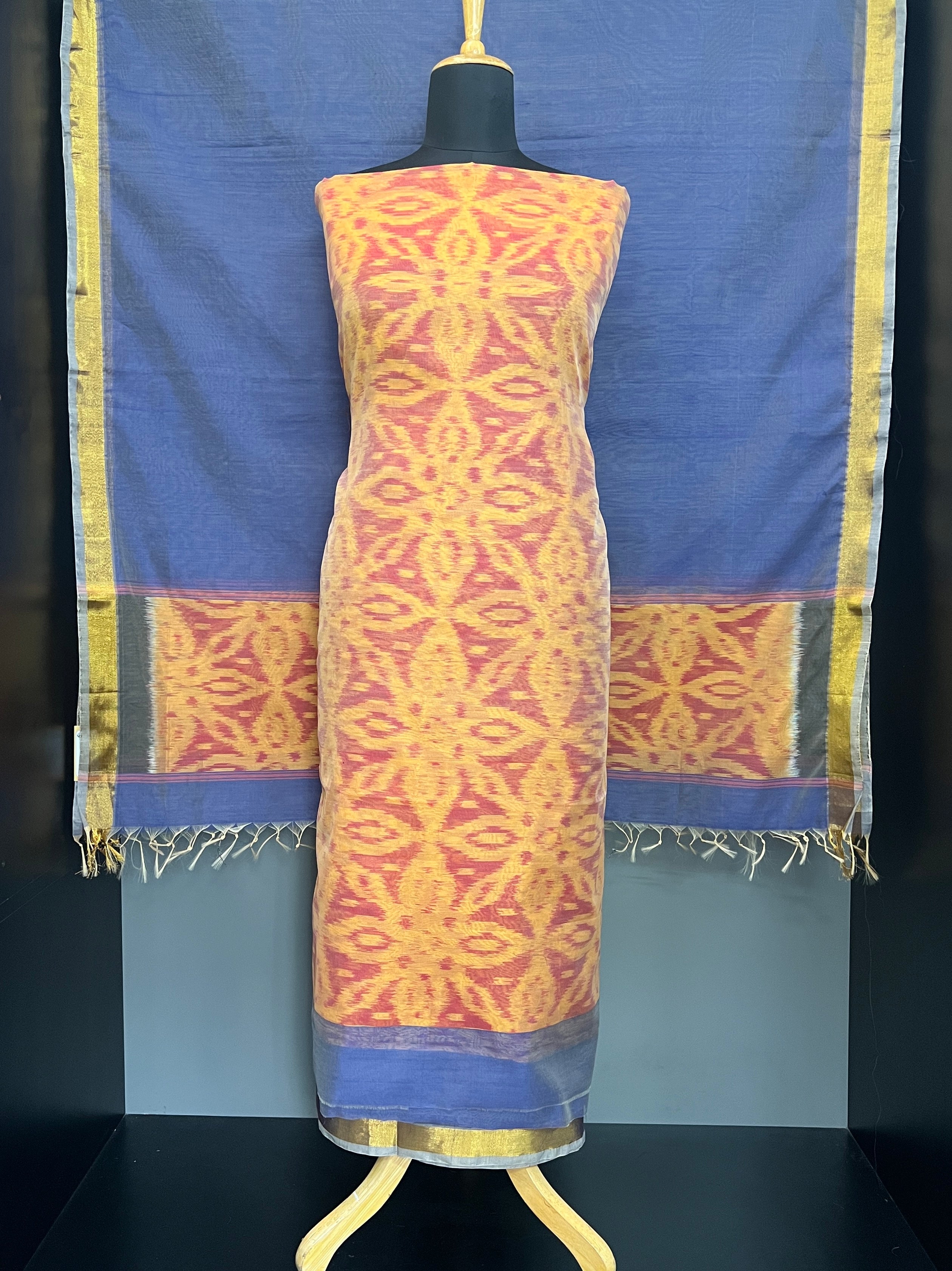 Single Ikat Printed Cotton Silk Salwar Set | PST143