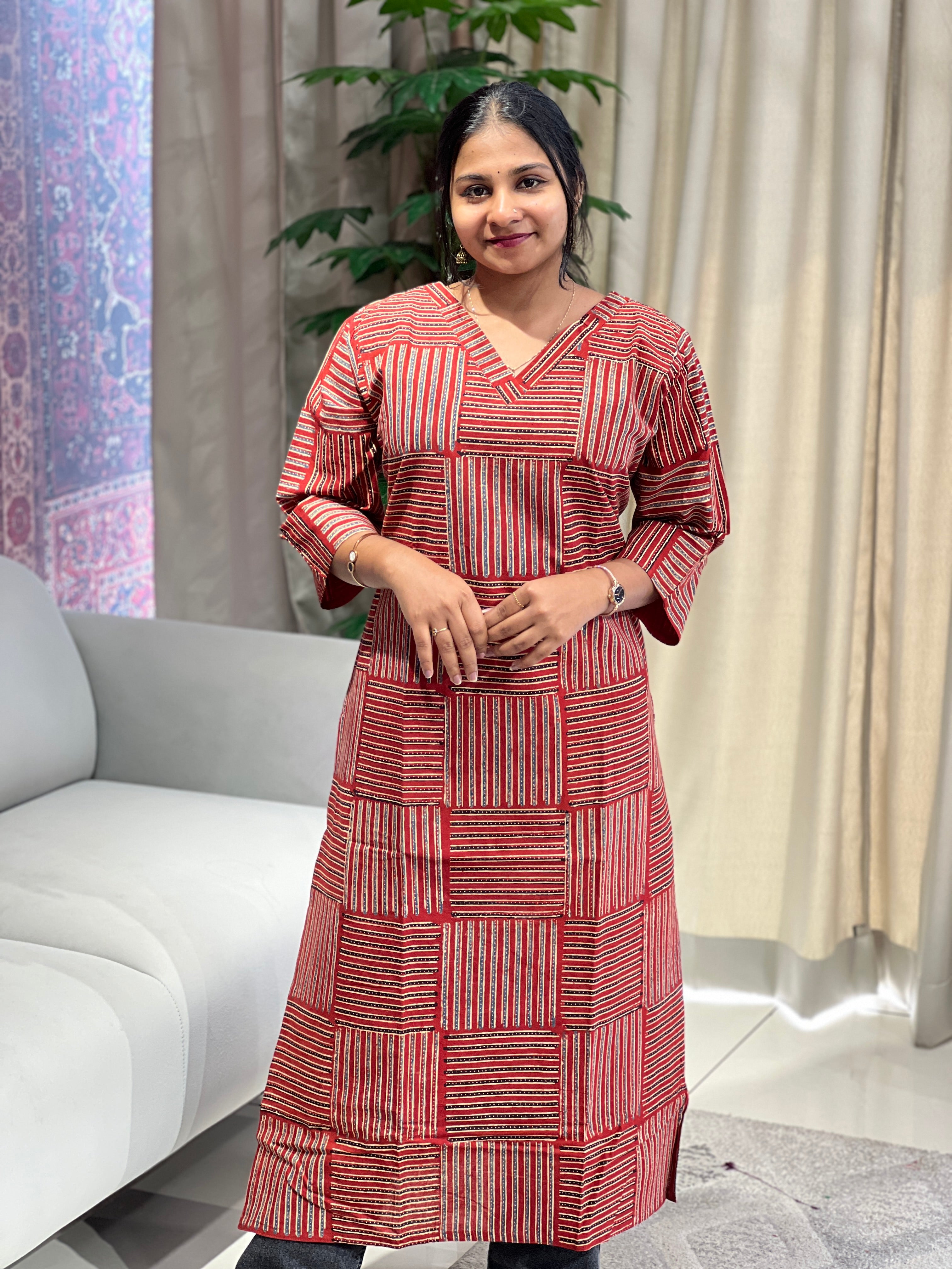 Printed Cotton Kurta | RMLA199