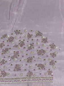 Beads & Sequins Embroidery Detailed Pure Organza Saree | AHD1908