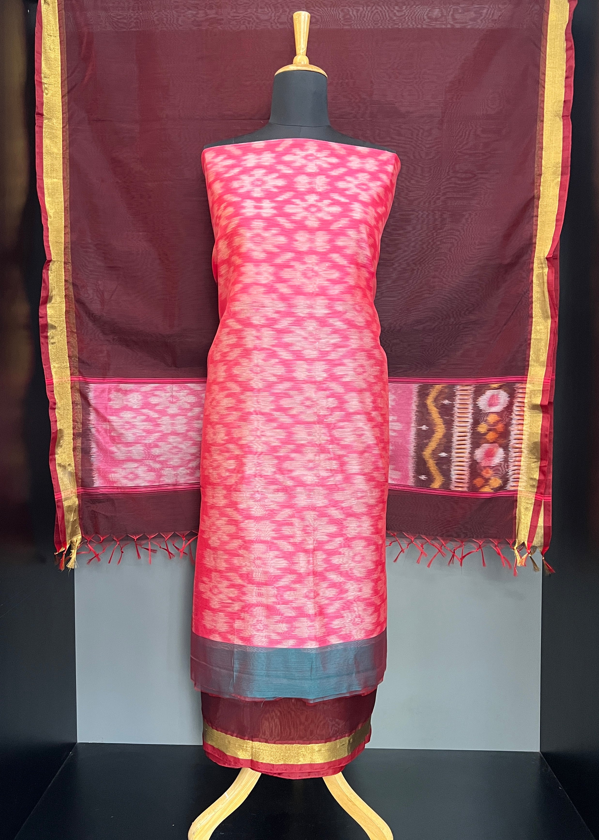Single Ikat Printed Cotton Silk Salwar Set | PST134