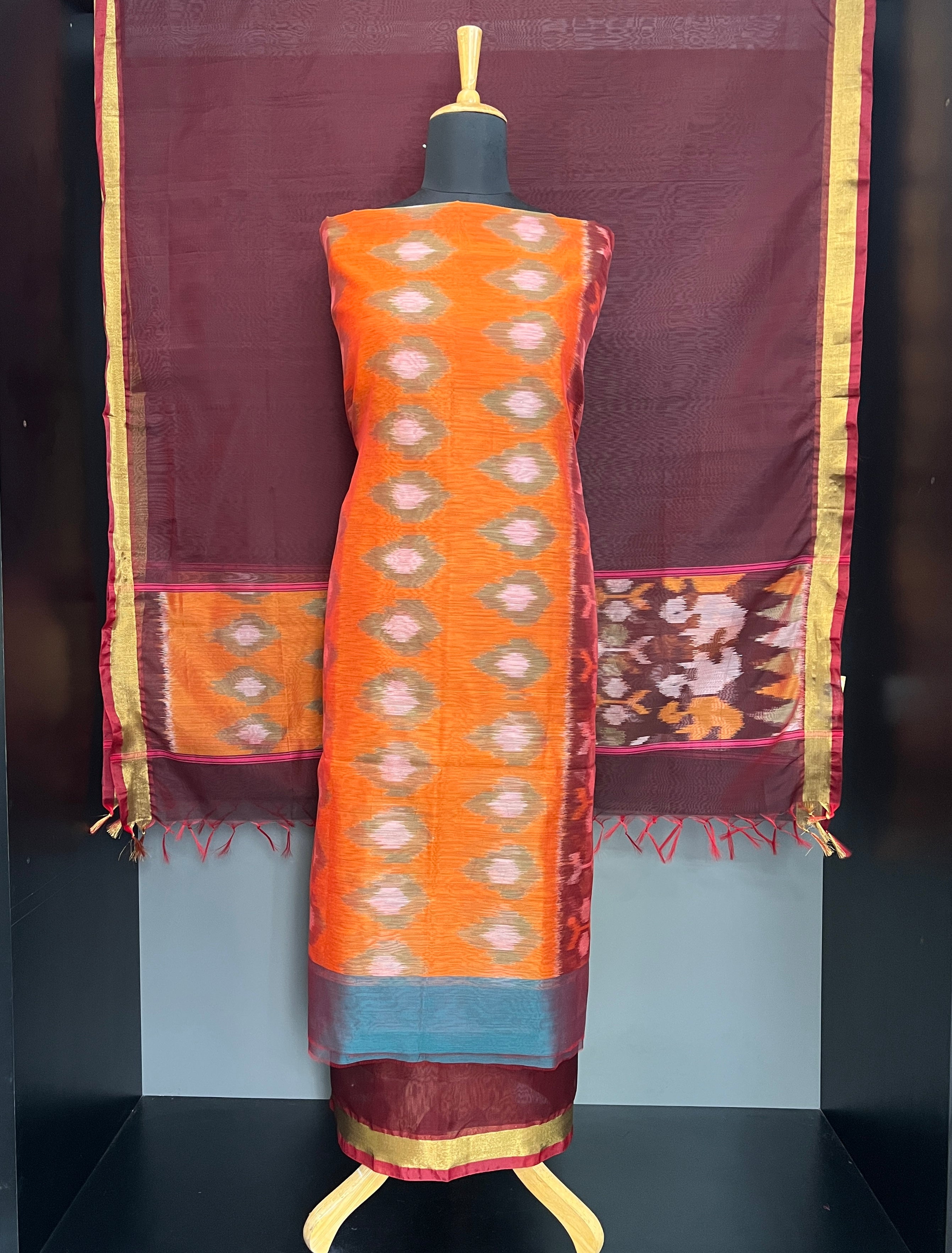 Single Ikat Printed Cotton Silk Salwar Set | PST138