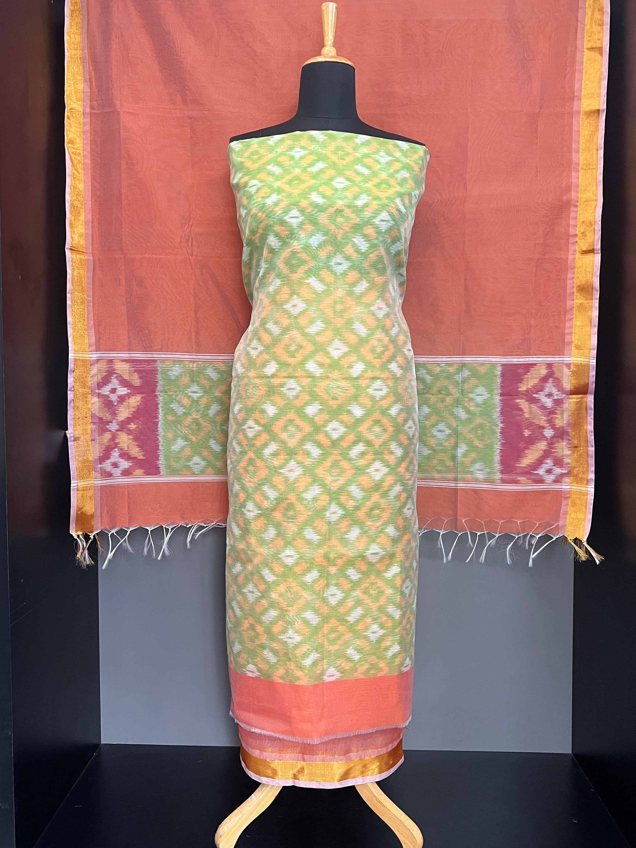 Single Ikat Printed Cotton Silk Salwar Set | PST137