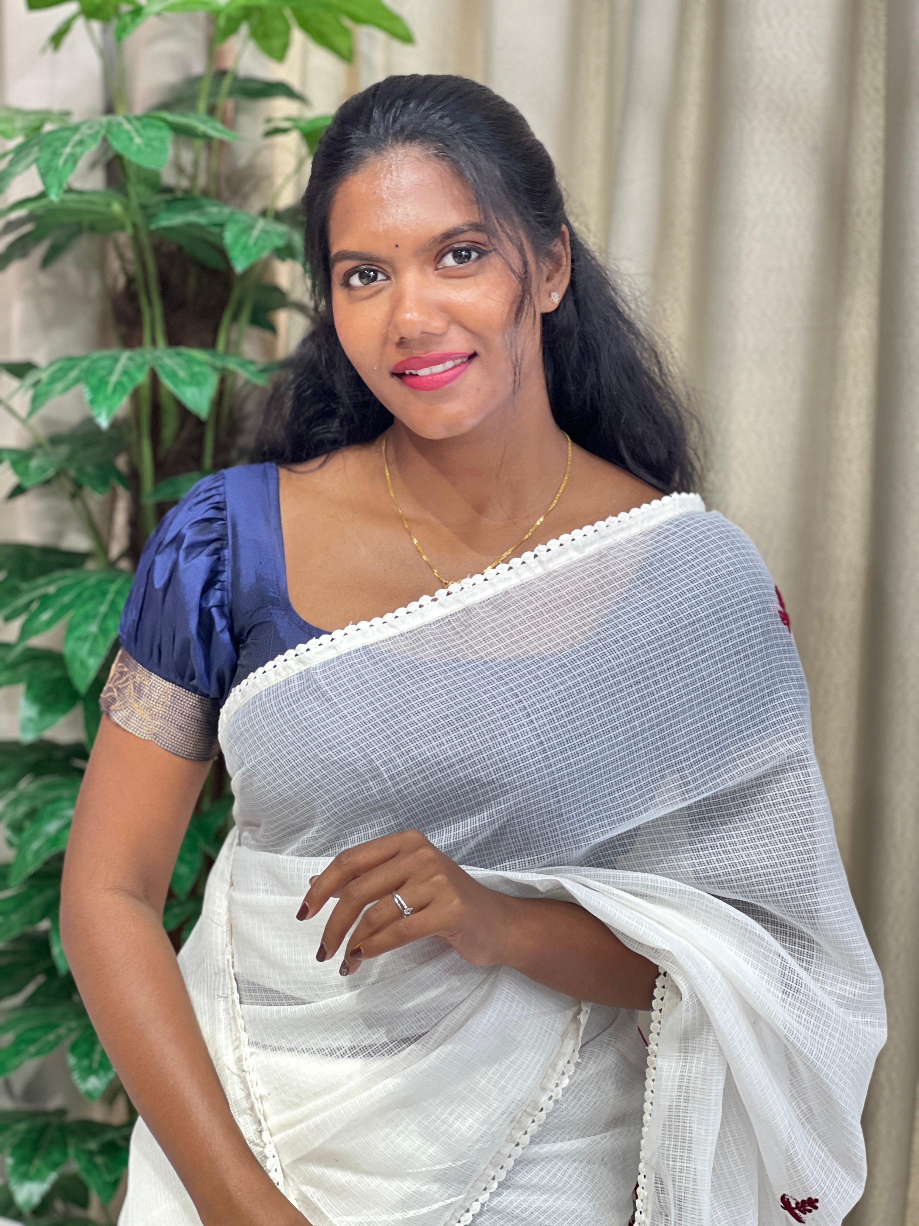 Multicolour Floral Embroidery Detailed Silky Kota Saree | BLD1900