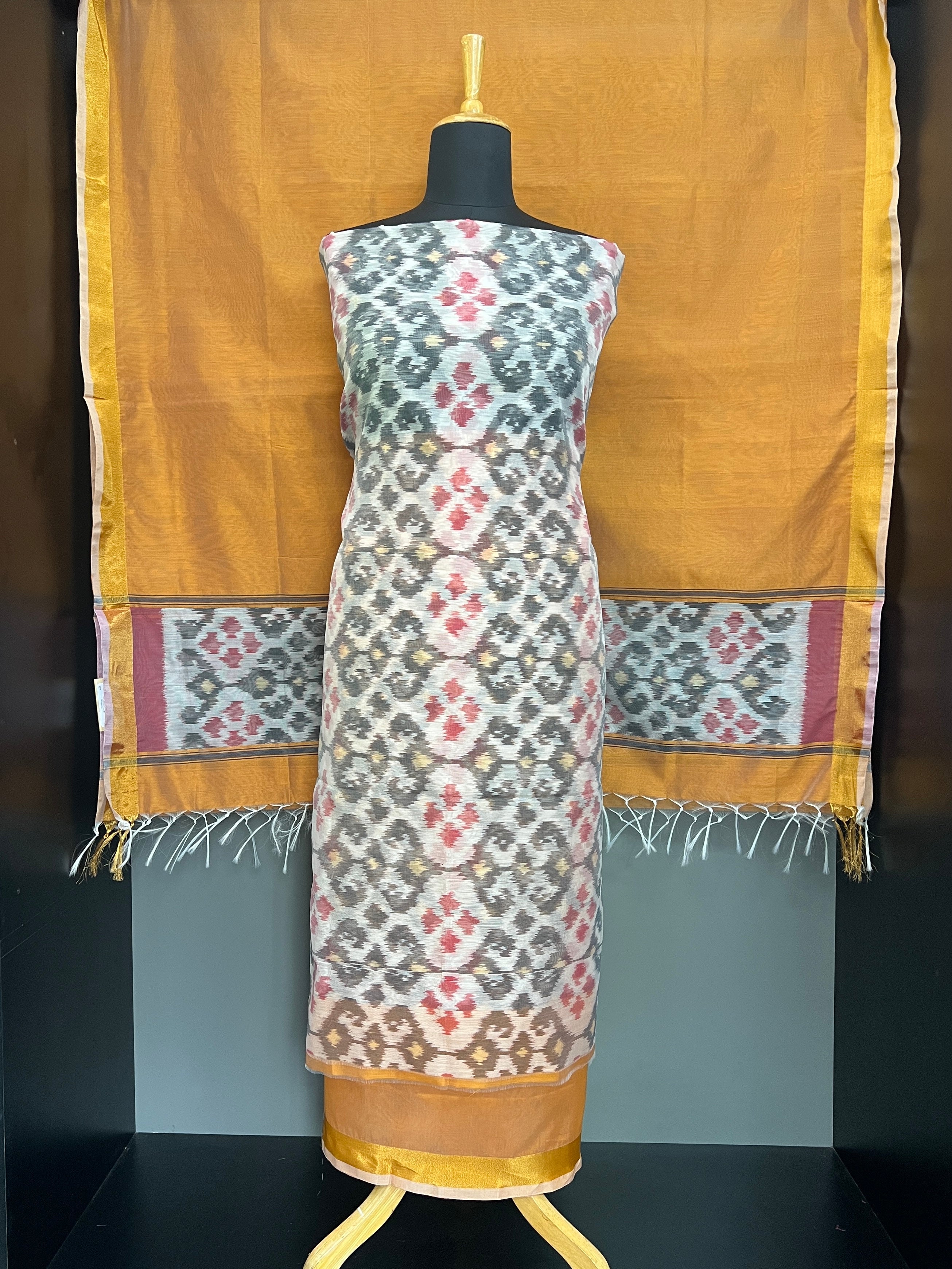 Single Ikat Printed Cotton Silk Salwar Set | PST136