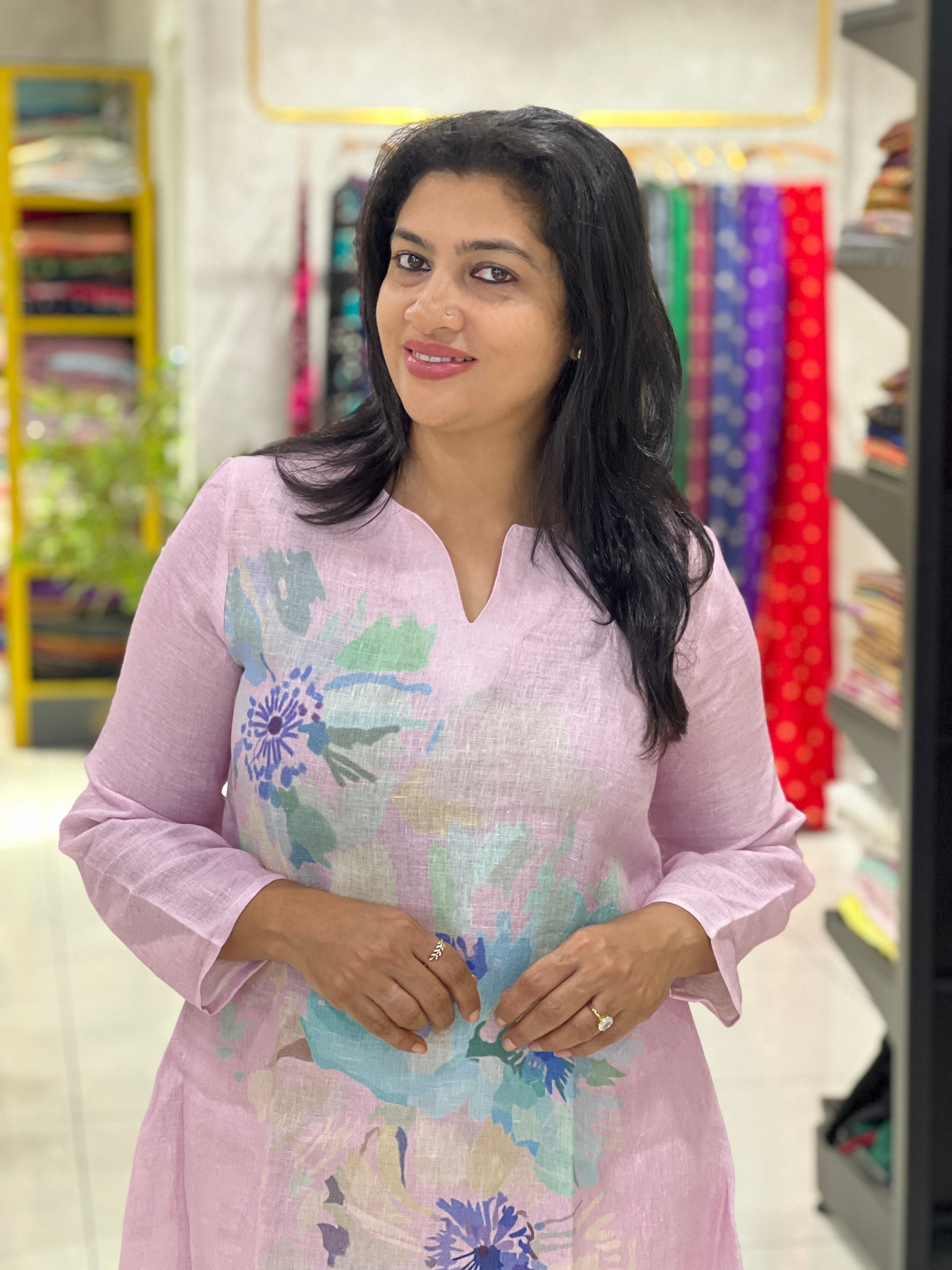 Digital Printed  Pure Linen  Co-ord Set | RAG123