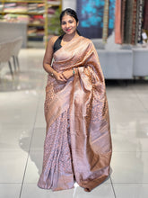 Black Yarns and Silver Zari Weaved Semi Silk Saree | HT148