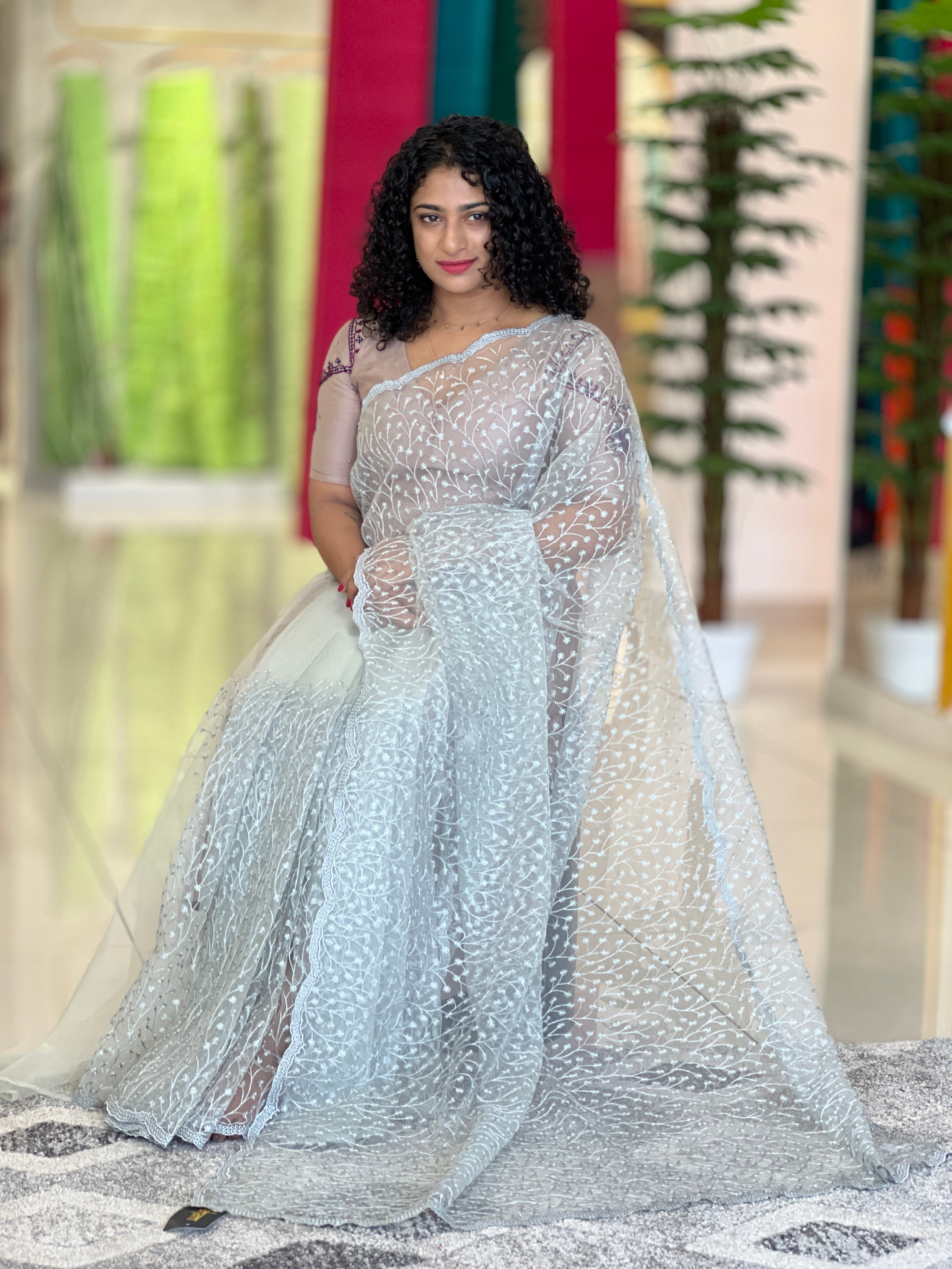 Embroidered Net Sarees | SBP306 Aham Designer Boutique Embroidered Net Sarees | SBP306 Aham Designer Boutique