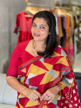 Origami Print Patterned Chanderi Saree | SBS1348