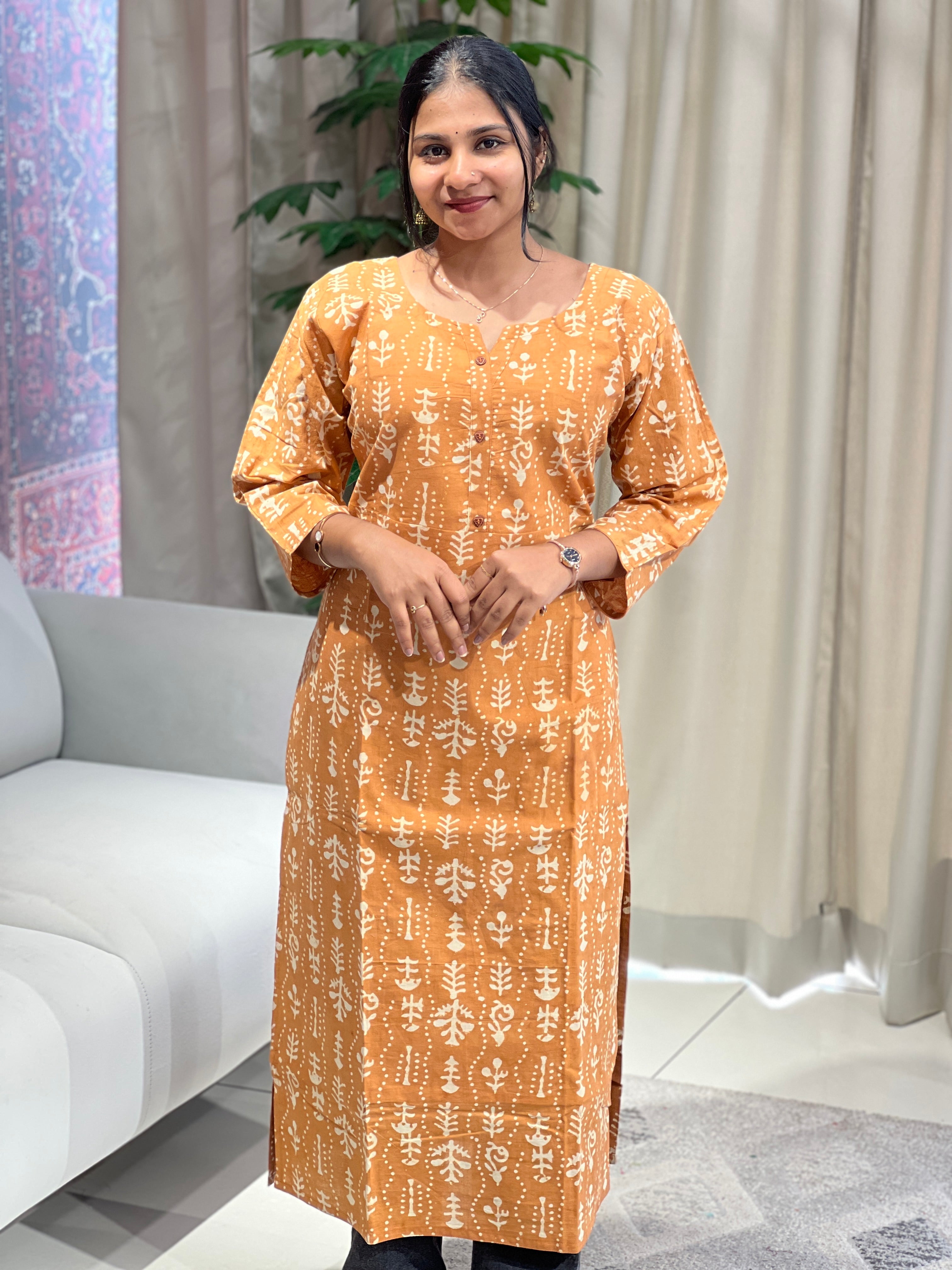 Printed Cotton Kurta | RMLA203