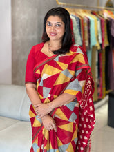 Origami Print Patterned Chanderi Saree | SBS1348