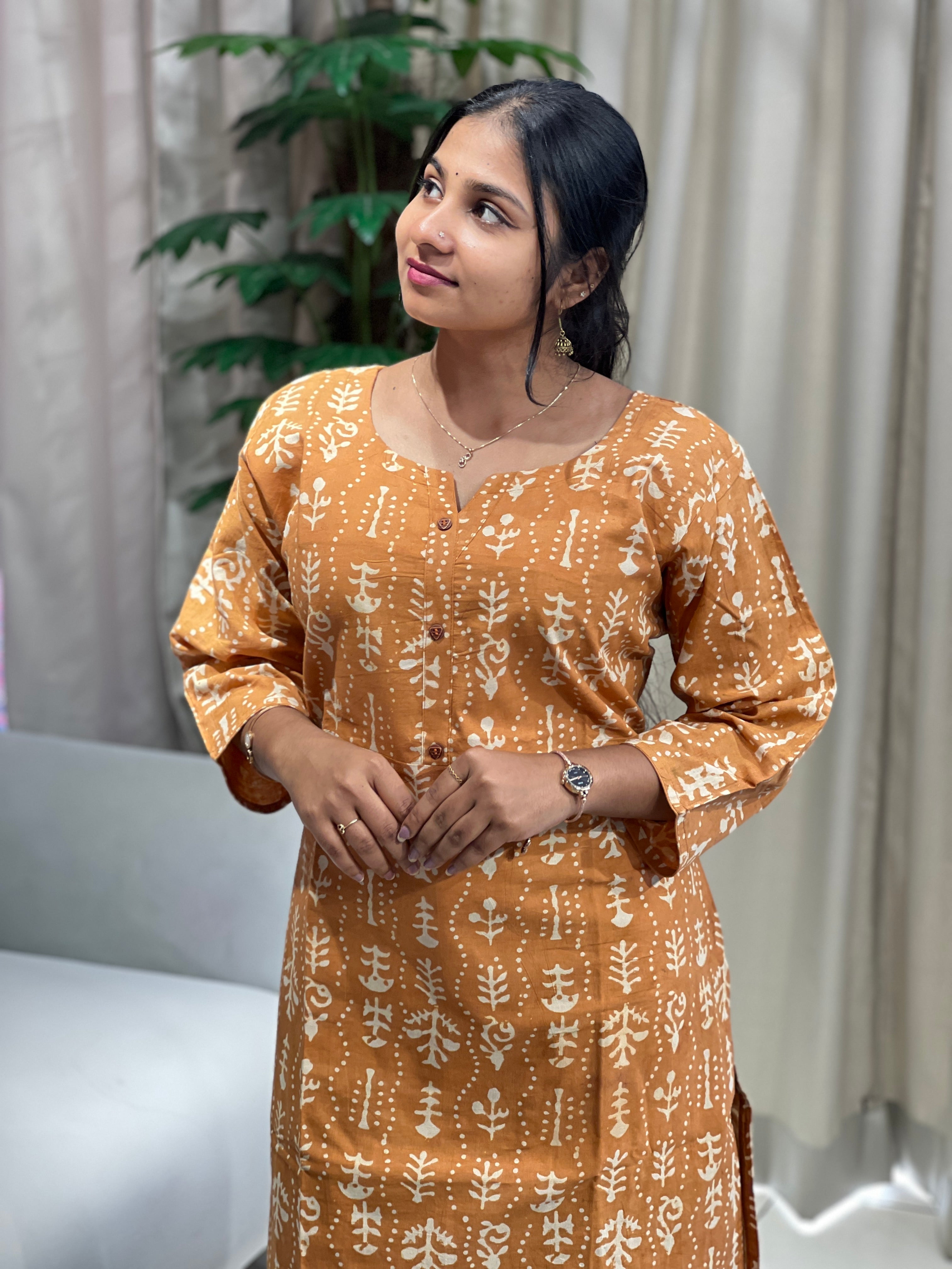 Printed Cotton Kurta | RMLA203