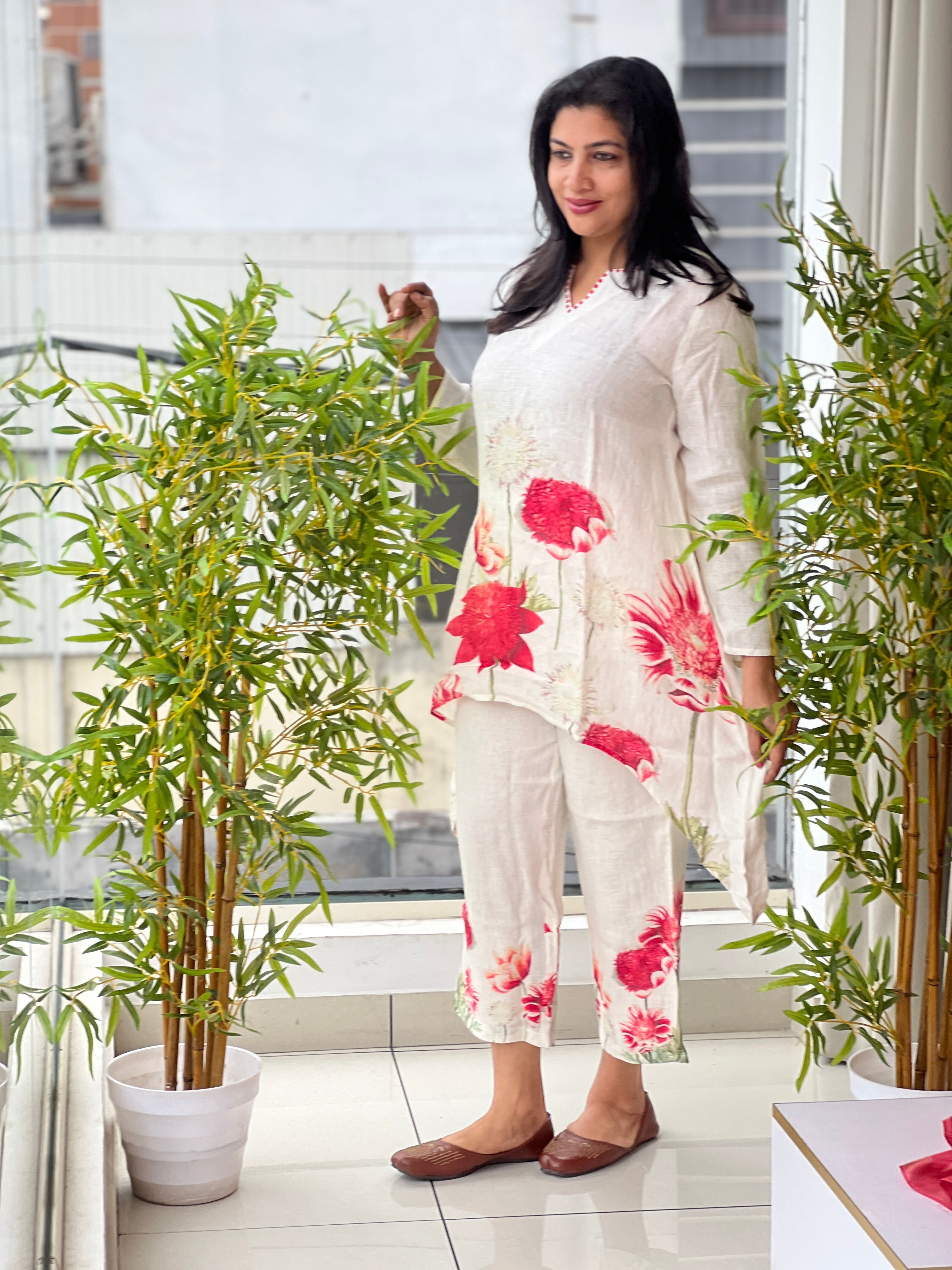 Digital Printed Pure Linen Co-ord Set | RAG122