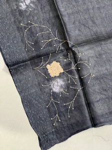 Thread Embroidery Pure Tussar Saree  | RGD713