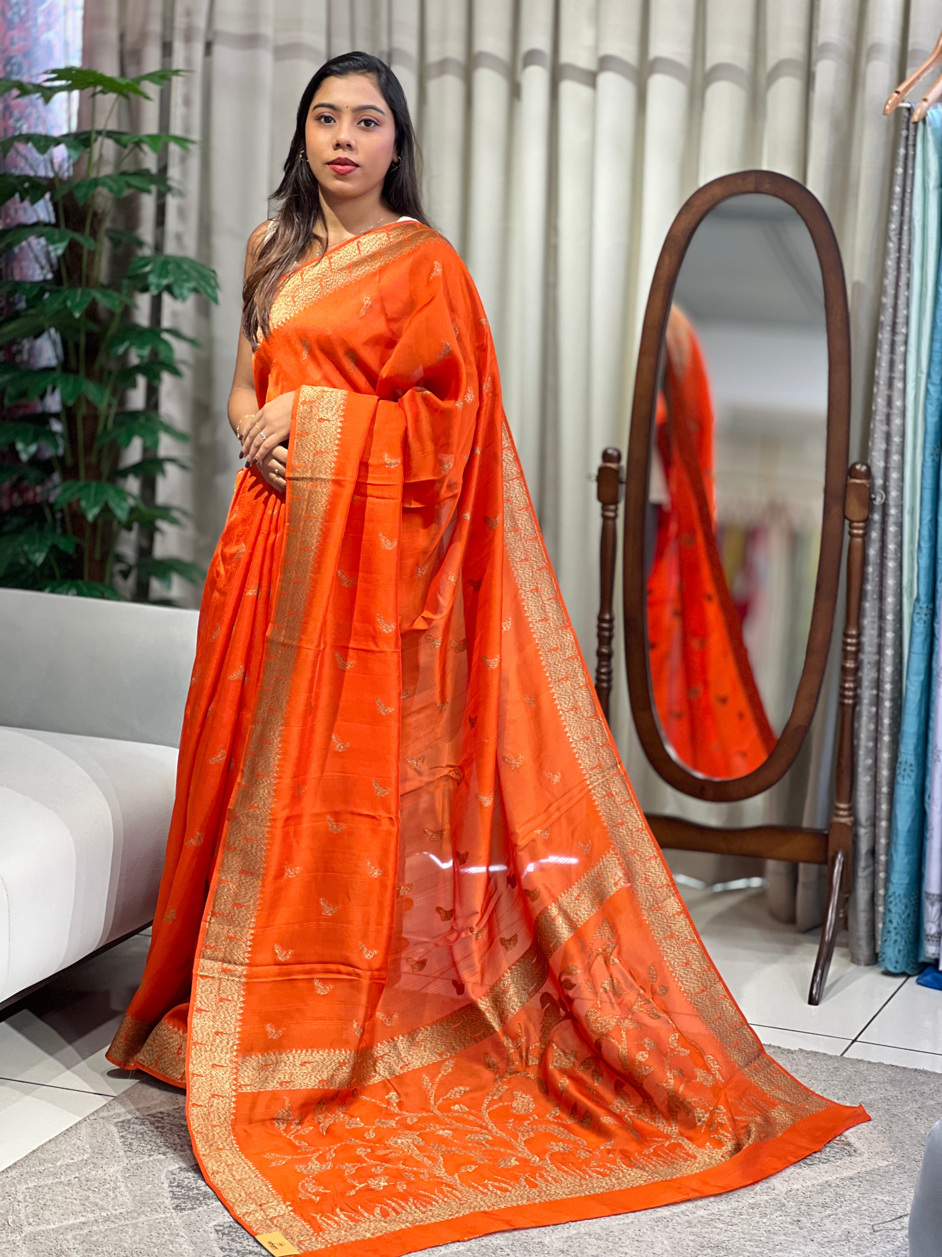 Zari And Thread Woven Semi Tussar Saree | YNG1216