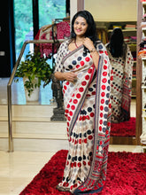 Polka Dots Digital Printed Crepe Silk Saree | SSN195