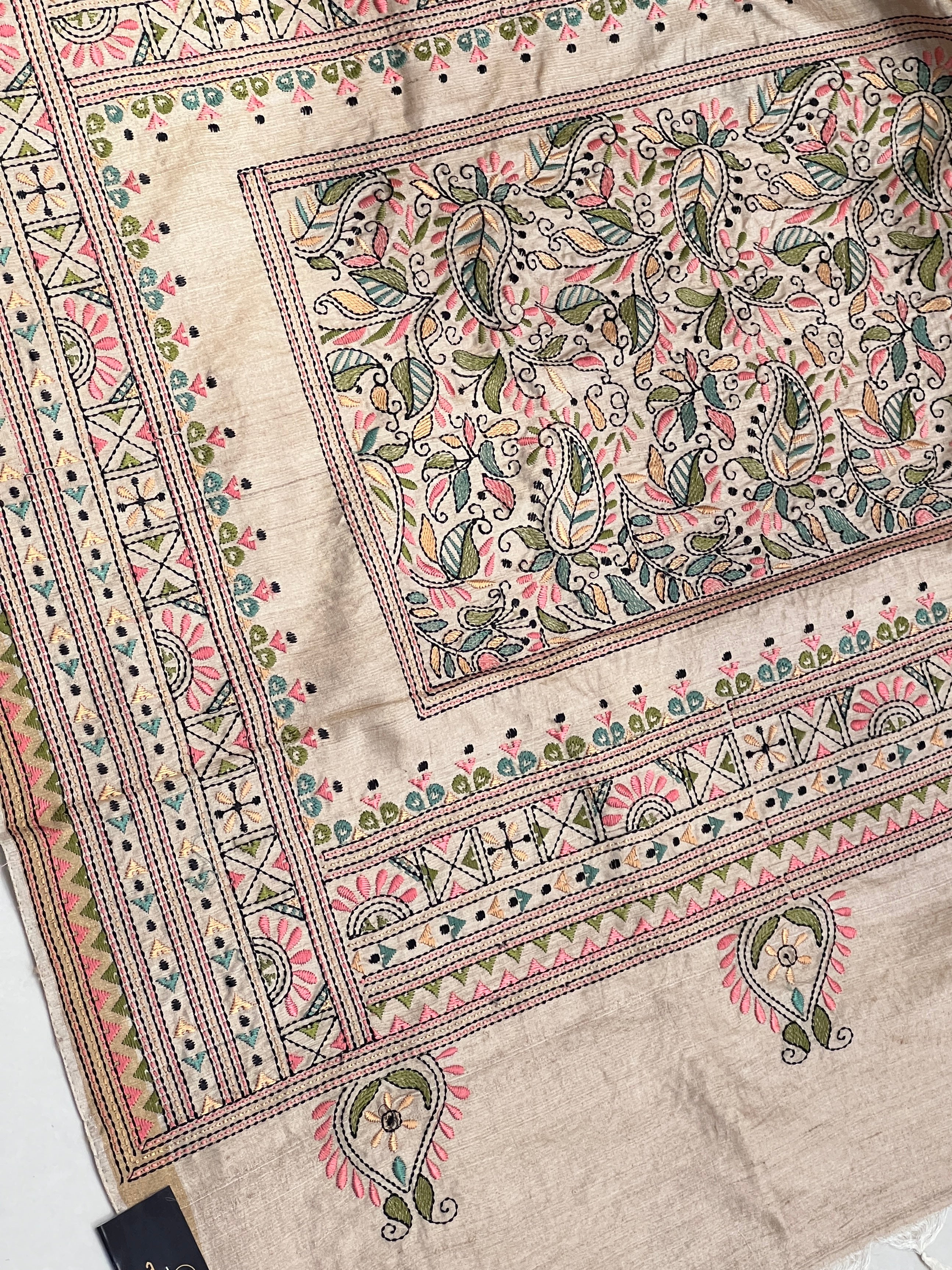 Machine Embroidery Pure Tussar Saree | RGD729