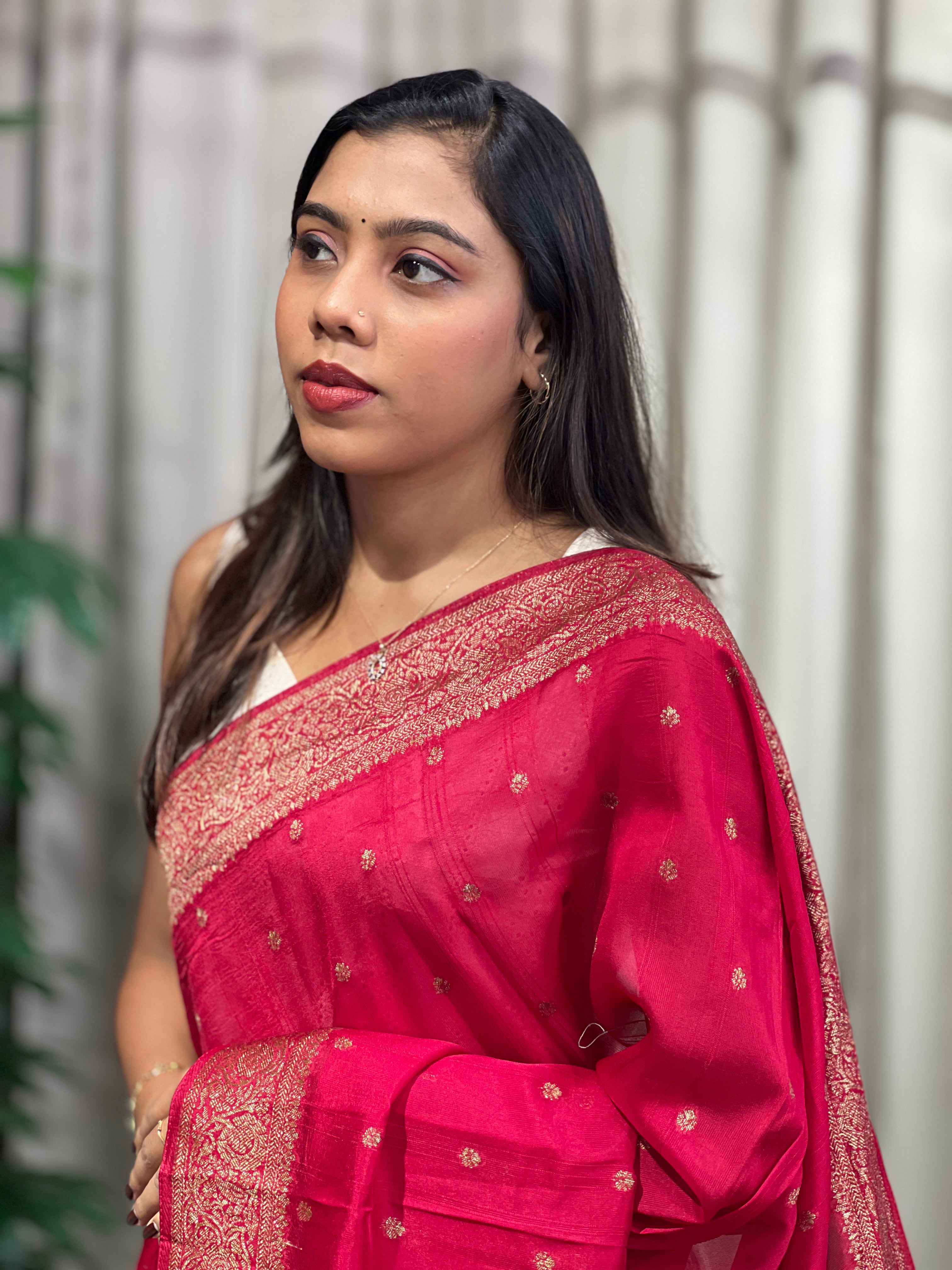 Zari & Thread Woven Floral Patterned Semi Tussar Saree | YNG1234