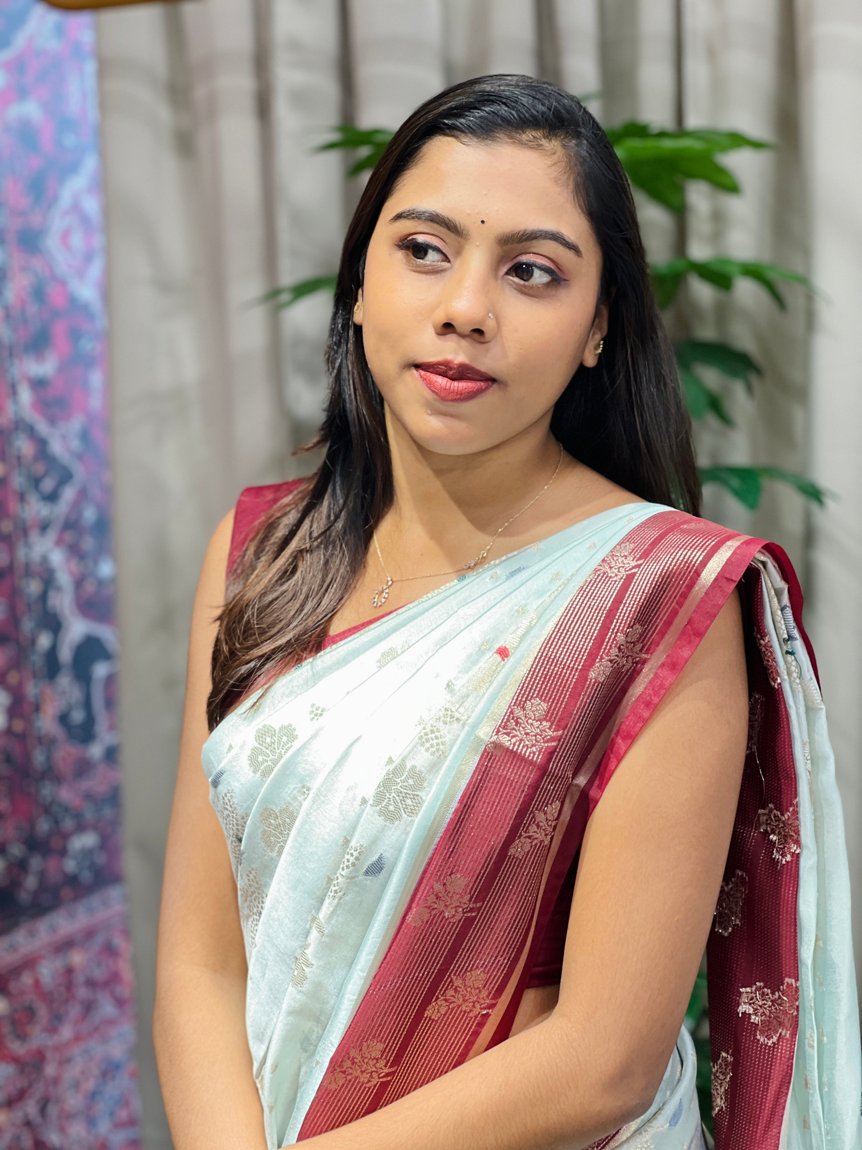 Zari And Thread Woven Banarasi Saree | NN428