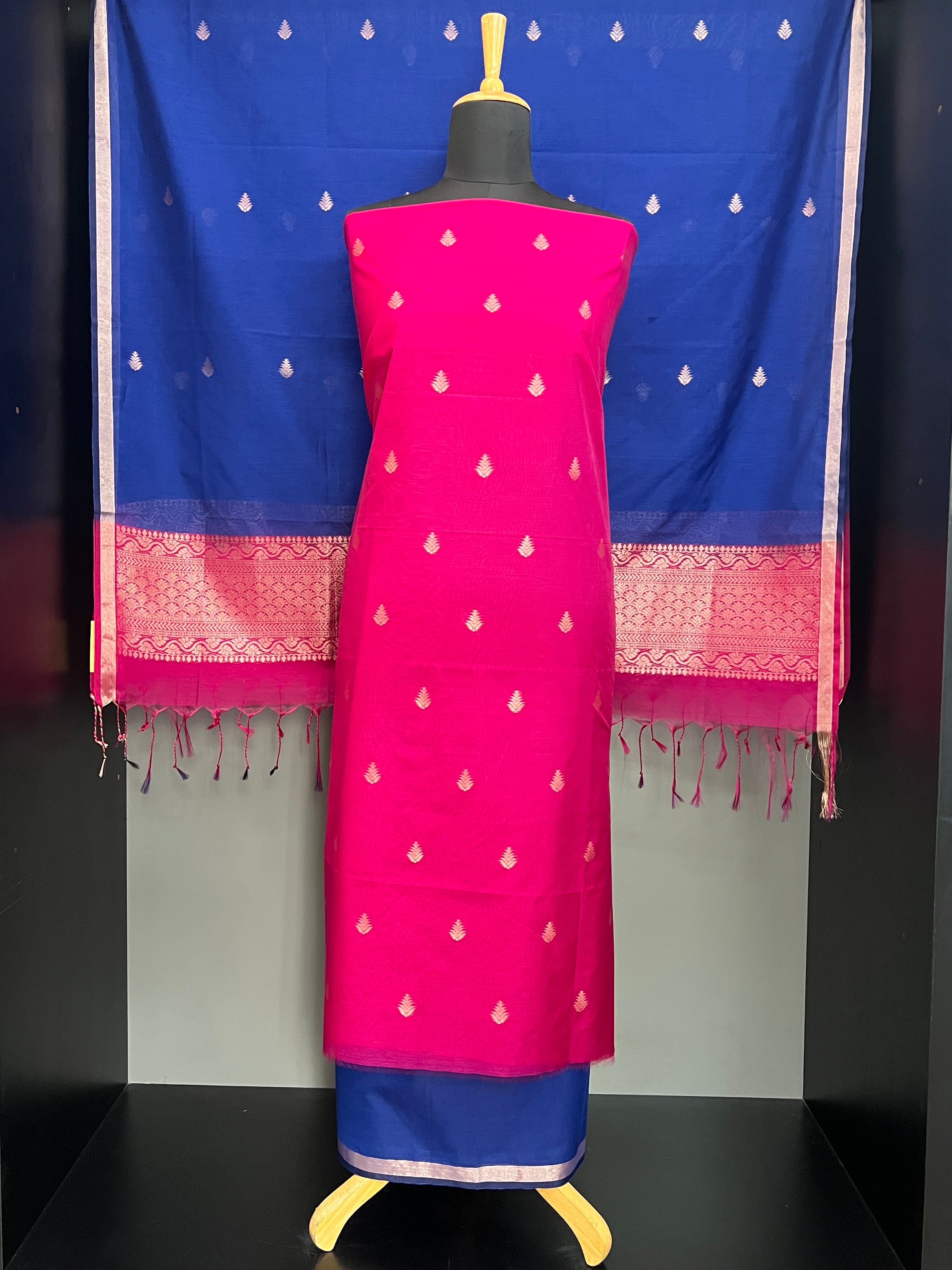 Thread Woven Buta Pattern Cotton Silk Salwar Set | PST172